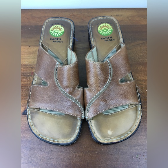 Earth Spirit Shoes Women’s Size 8 Gelron 2000 Hope Brown Leather Slide Sandals. - Picture 8 of 12